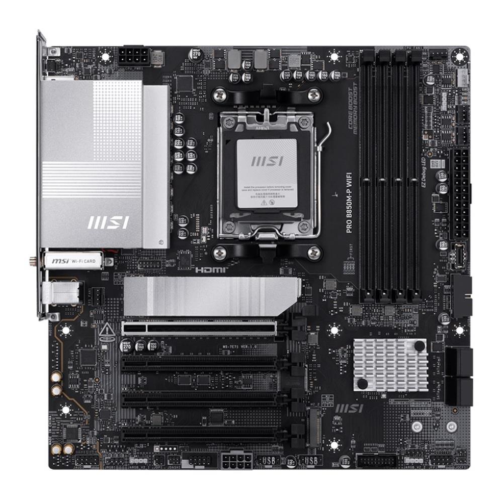 Płyta MSI PRO B850M-P WIFI /AMD B850/DDR5/SATA3/M.2/USB3.1/WiFi/BT/PCIe5.0/AM5/mATX