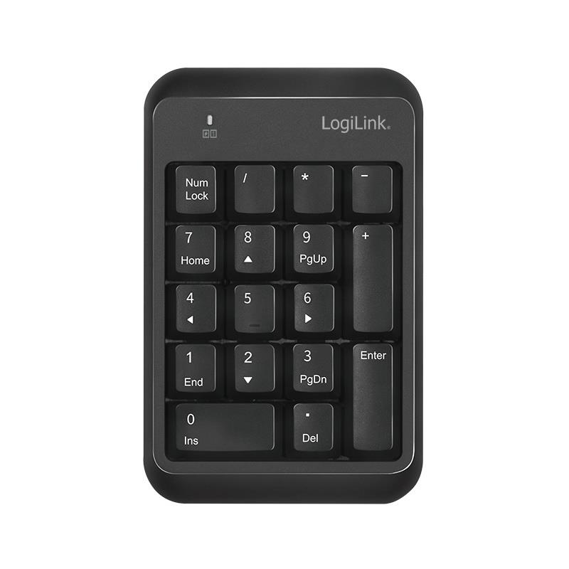 Klawiatura bezprzewodowa LogiLink ID0201 numeryczna, BT 5.1, 17 klawiszy, czarna